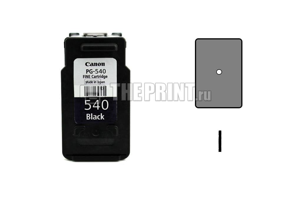 Расположение цветов в картридже Canon PG-540