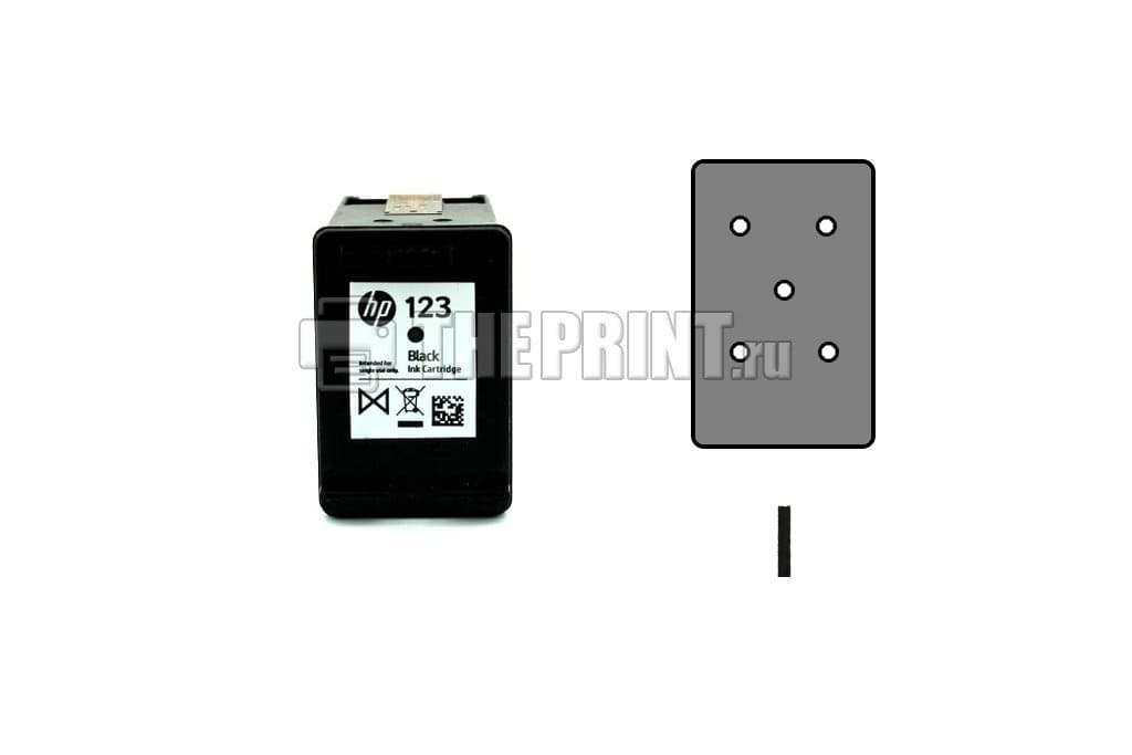 Расположение цветов в картридже HP 123