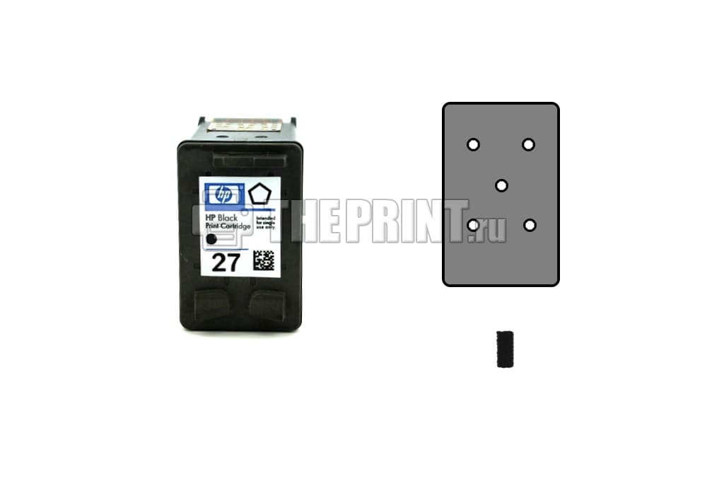 Расположение цветов в картридже HP 27
