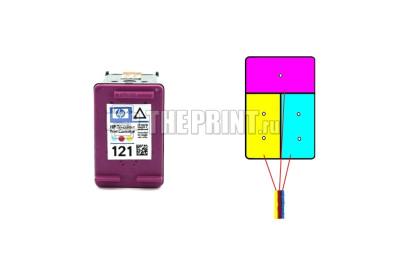 Расположение цветов в цветном картридже HP DeskJet-F4280