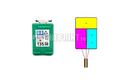 Расположение цветов в цветном картридже HP PSC-1613