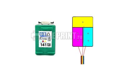Расположение цветов в цветном картридже HP DeskJet-D4368