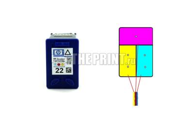 Расположение цветов в цветном картридже HP PSC-1410