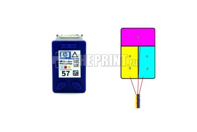 Расположение цветов в цветном картридже HP PSC-1200